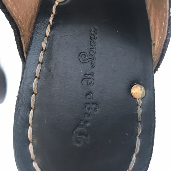 DIEGO DI LUCCA Whimsigoth Y2K leather wood platform sandals 9 - Picture 7 of 12